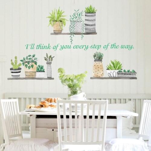 Garden Plant Bonsai Flower Butterfly Wall Stickers for Home Decor Living Room Kitchen Pvc Wall Decals Diy Mural Art Decoration