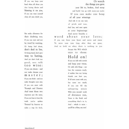 IF Rudyard Kipling Great Poem Quality Art Film Print Silk Poster Home Wall Decor 24x36inch