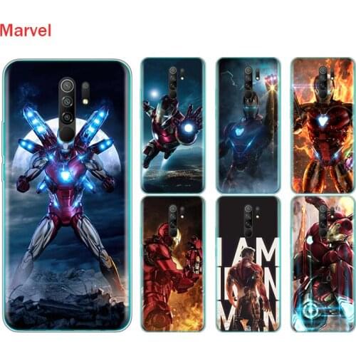 Silicone Cover Marvel Iron Man For Xiaomi Redmi Note 10 10S 9 9S Pro Max 9T 8T 8 7 6 5 Pro 5A Phone Case