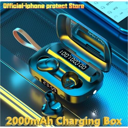 TWS Bluetooth 5.1 M13 Earphone Stereo Wireless Earphones Sports Waterproof Wireless Earbuds Touch Earbud With Flashlight Clock