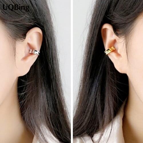 Vintage 925 Sterling Silver Gold Color Irregular Bump Glossy Earrings Without Pierced Ear Clips