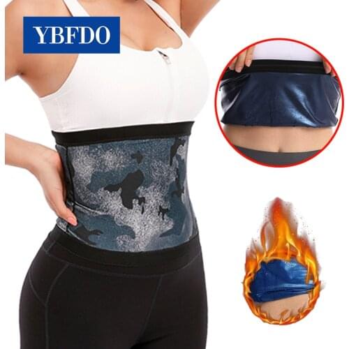 YBFDO New Women Weight Loss Body Shapers ion coating Camouflage Belt Tummy Control Slimming Waist Trainer Sport Sweat Band