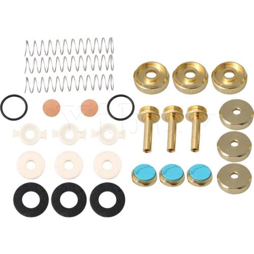 Yibuy Trumpets Finger Buttons Turquoise Inlay with 16pcs Trumpet Felt Pad Kits