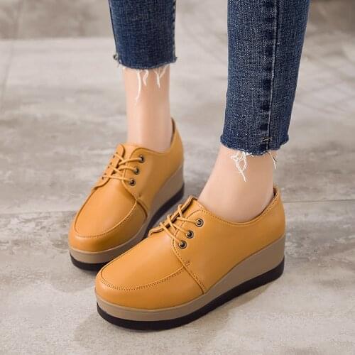 Women Platform Sneakers Light Leather Shoes 33 Womens Fashion 2018 Wedge Sneakers Pu Ladies Footwaer Size 34 Vulcanized shoes