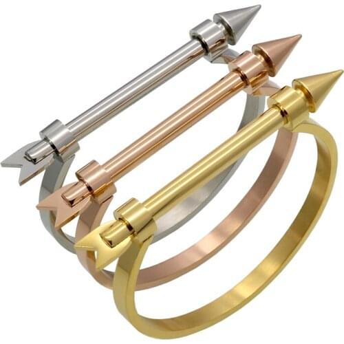 Luxury Brand Arrow Screw Bracelets & Bangles Gold Color Stainless Steel Cuff Bracelets Fashion Jewelry For Women Gift Pulseiras