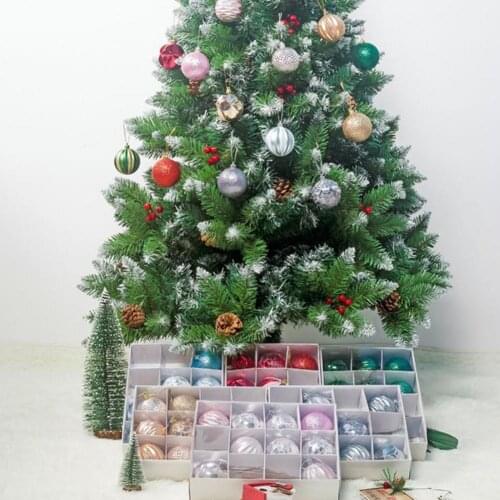 1 Box Eco-friendly Glitter Ball Shatterproof PVC Xmas Tree Decorative Baubles for Home