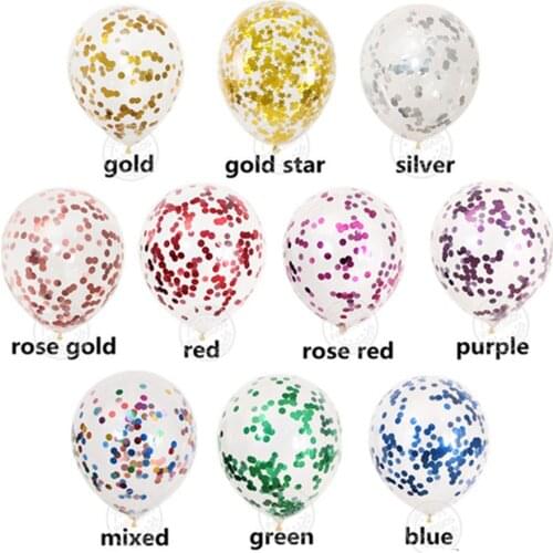 1 set 10 pcs mixed confetti balloons rose gold Gold stars Confetti balloons for Wedding birthday party decorations helium globe