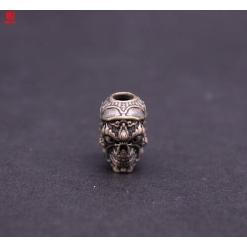 1PC Double-Faced Ghost Elephant Retro Brass Copper EDC Paracord Beads Lanyard Pendants Knife Beads Umbrella Rope Cord Beads
