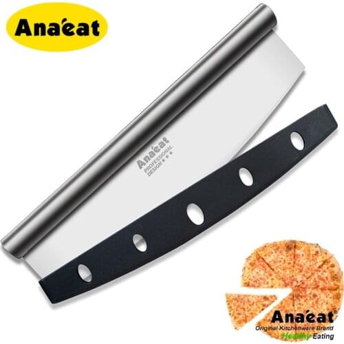 ANAEAT 1pc Pizza Cutter Sharp Rocker Blade Premium Stainless Steel Rocking Pizza Knife Pastry Chopper