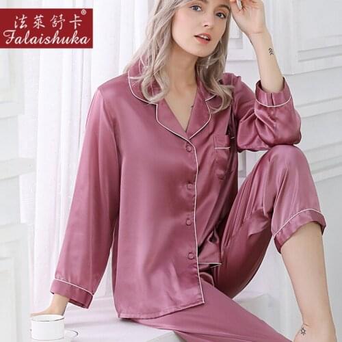 16 momme Elegant 100% natural silk pajamas sets women long sleeve Noble Pure natural silk pyjamas women sleepwear T8002