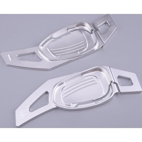 2pcs Aluminum Alloy Car Steering Wheel Shift Paddle Shifter Extension Silver Fit for Audi A5 S3 S5 SQ5 RS3 RS6 RS7