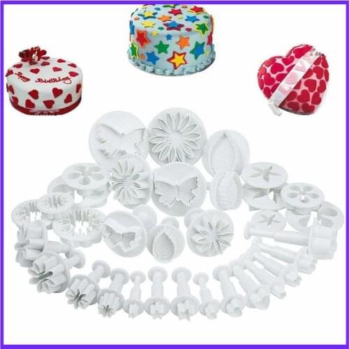 33pcs Cake Decorating Tools Fondant Cutter Cookie Cake Plunger Plastic Mold Craft DIY 3D Sugarcraft Kitchen Accessories