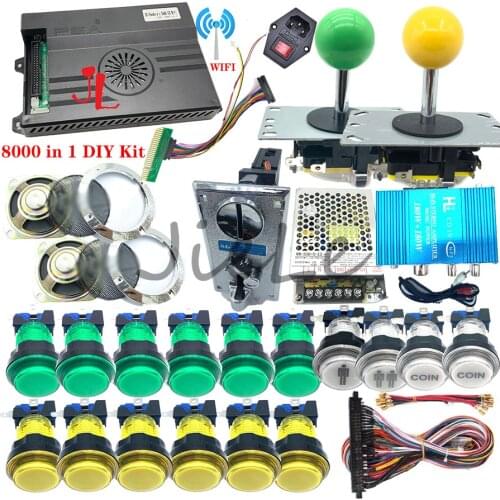 3D Pandora Saga EX Box 8000 in 1 Wifi DIY Kit 2 Playes Arcade Game Cabinet 8 Way Joystick Switch Type LED Push Button