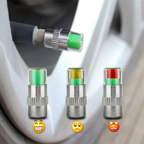 4pcs Car Tire Pressure Gauge Indicator Alert Monitoring Valve Cap Sensor Tire Pressure Indicator External Valve Detection