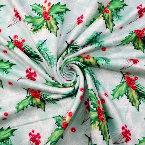50*145cm Christmas 4 Ways Stretch Double Brushed Knit Faric Tissue Sewing Quilting Fabrics Needlework Material DIY,1Yc16339