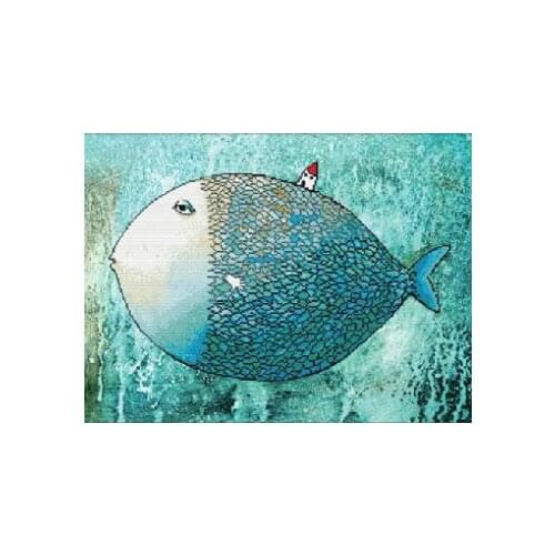 5D Full Drilled Diy Diamond Painting Handmade Animal Fish Cross Stitch Resin Square Diamond Sets Diamond Embroidery