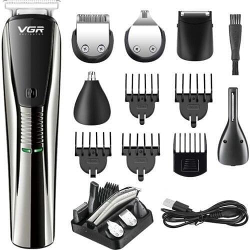6in1 Mens Professional hair trimmer beard electric clipper trimer facial hair cutter machine haircut washable body grooming kit