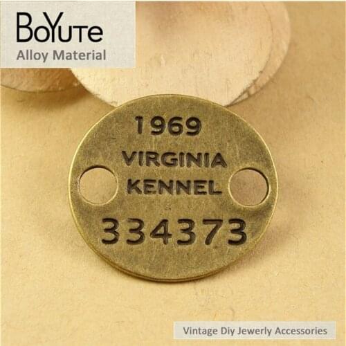 BoYuTe (60 Pieces/Lot) 28*25MM Vintage Word Plate Connectors Alloy Antique Bronze Diy Jewelry Accessories Wholesale Material