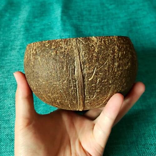 Coconut Bowl Smoothie Salad Dessert Shop Container Natural Processing Polished Smooth Coconut Shell