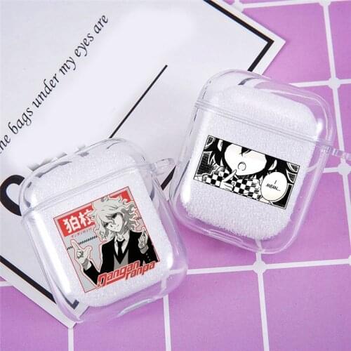 Cute Anime Danganronpa V3 Earphone Case For Airpods 2 1 Wireslress Bluetooth Soft Silicone Transparent Protect Cover Box