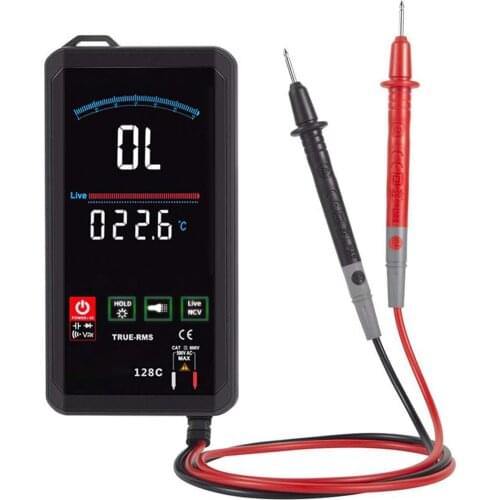 Digital Multimeter with Color Touchscreen Automatic 6000-Counts True-RMS Voltage Frequency Capacitance Diode NCV Tester
