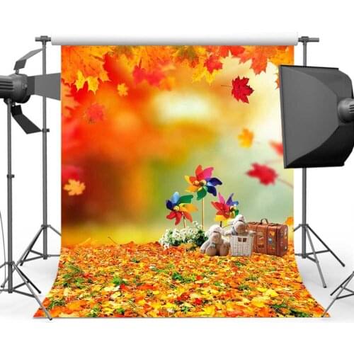 Mehofoto Maple Leaves Background for Photography Autumn Leaf Backdrop for Photographers Photo Studio S-1763