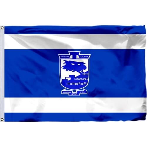 Israel Holon Version Flag 90x150cm 3x5ft 14 City Banner 100D Polyester Double Stitched High Quality