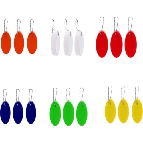 Pack 3 Sailing Yachting Boat Canoe Kayak Swim Floating Oval Keychain Key Ring Buoy - Compact Lightweight Portable