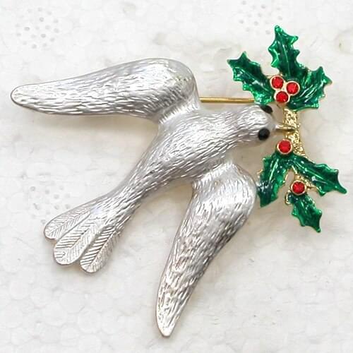 Red Rhinestone Dove Pin brooches C2099