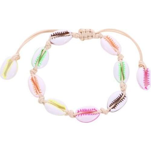 Bohemian Color Shell Hemp Rope Woven Bracelet Creative Beach Men And Women Jewelry