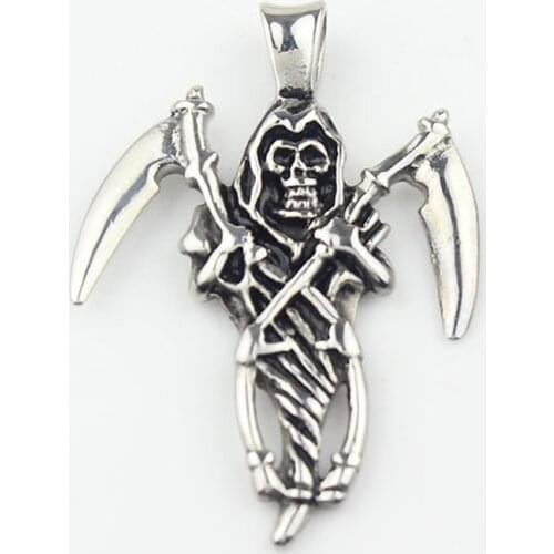 Stainless Steel Grim Reaper Pendant