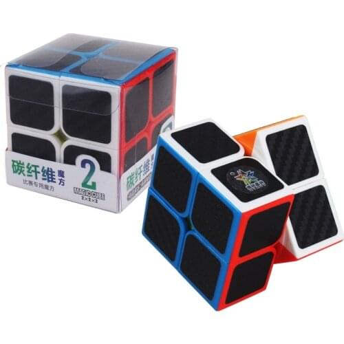 YuXin 2x2x2 Carbon Fiber Magic Cube Speed Competition Professional Puzzle Educational Game Entry Exercise Brain Creative Gift