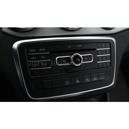 Matt ABS Chrome CD Decoration Strips Trim For Mercedes Benz A/B/GLA/CLA/GLE Class C117 W117 15-17 AMG Car-Styling set of 2pcs