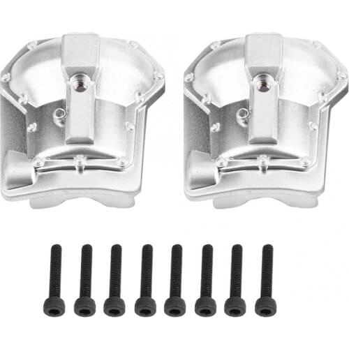 2pcs Metal Front/Rear Axle Housing Cover with Screw Replacement Accessory Parts for Traxxas/TRX4 1/10 RC Crawler Car