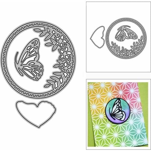 New Butterfly Leaf Circle Frame Insect 2020 Metal Cutting Dies for DIY Scrapbooking and Card Making Decor Embossing No Stamps