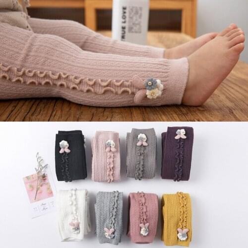 1Pcs Korean Style Cute Warm Baby Girl Ribbed Stockings Pantyhose Autumn Winter Cotton Candy Color Girl Tights Size S/M/L