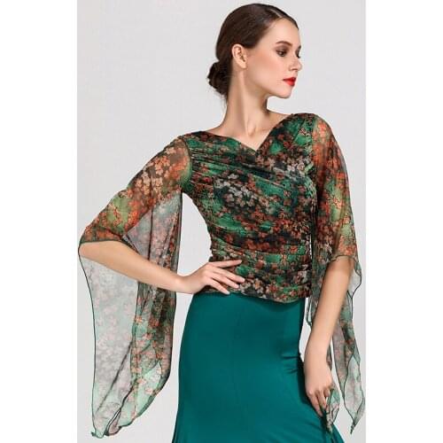 Fashion Ballroom Dance Competition Slim Clothes Waltz Performance Dress Wear Tops Clothing Modern Costumes For Dances DWY666