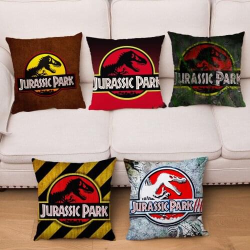 Cartoon Jurassic Park Dinosaur Print Cushion Cover Kid Gift Soft Plush Pillowcase Sofa Home Decor Pillows Cases