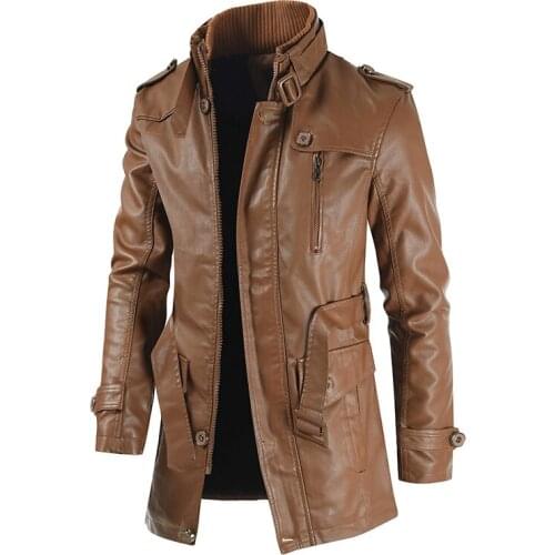 Mens Winter Leather Jacket Autumn New Fashion Vintage PU Leather Coats Men Motorcycle Jackets High Quality Casual Jacket Men