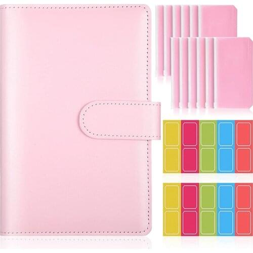 15 Pieces A6 Binder Cover Set, PU Leather Notebook Binder Refillable Planner Binder for Home School