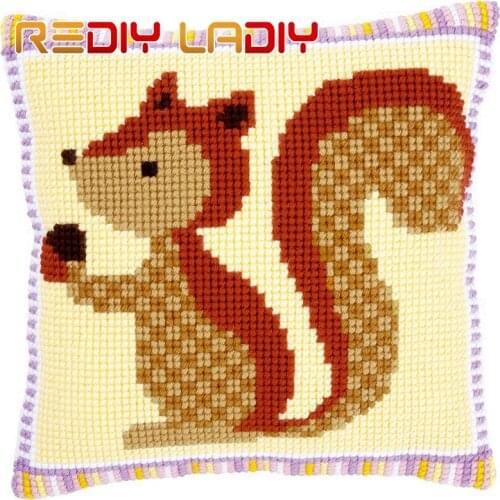 Cross Stitch Cushion Cover Baby Cartoon Sofa Pillows DIY Chunky Cross-Stitch Kits 100% Acrylic Yarn Pillow Case Hobby & Crafts