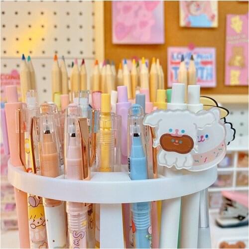 Makeup Brush Storage Tube Large-capacity Creative Simple And Multifunctional Beige Porous Pen Holder Desktop Debris Storage Rack