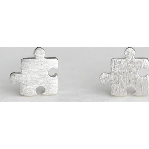 Personality Pure 925 Sterling Silver Puzzle Earrings For Women Girls Christmas Gift Hot Fashion sterling-silver-jewelry