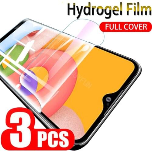 3PCS Front Hydrogel Film For Samsung Galaxy A01 SM-A015F A015G A015M 5.7" Full Cover Water Gel Films For samsungA01 samsang a 01