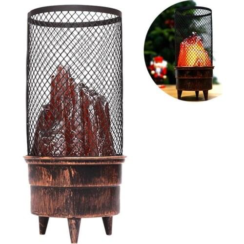 Net Mesh Firewood Lamp LED Flameless Fireplace Light Home Decorations for Bars Clubs Haunted Houses