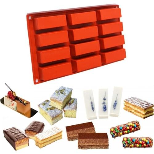9/12 Cavity Rectangle Shapes Silicone Mold fondant Chocolate Mold Soap Biscuit Cookie Baking Pan Kitchen Bakeware Accessories