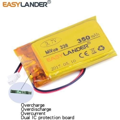 3.7V 350mAh Replacement Rechargeable li Polymer Li-ion battery For MIO mivue 338 Driving recorder battery DVR GPS MP3 MP4 toys