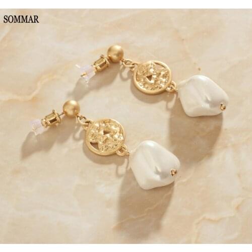 SOMMAR New Arrival!! 18k Gold Vermeil Gentlewoman Retro, irregular earrings christmas gift Jewelry