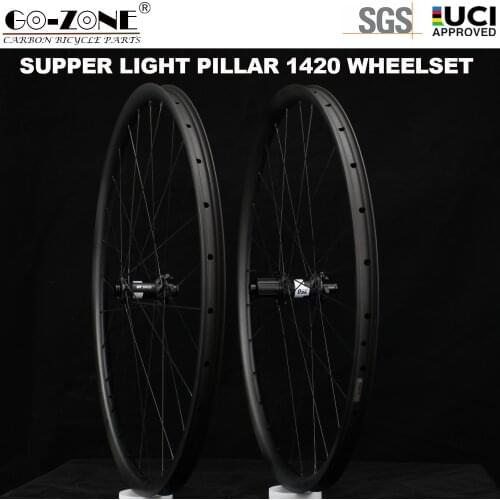 Super light 1190g Carbon MTB Wheelset 29er Pillar 1420 MTB Wheels Tubeless QR / TA / Boost Ultra Light Carbon MTB Wheels 29