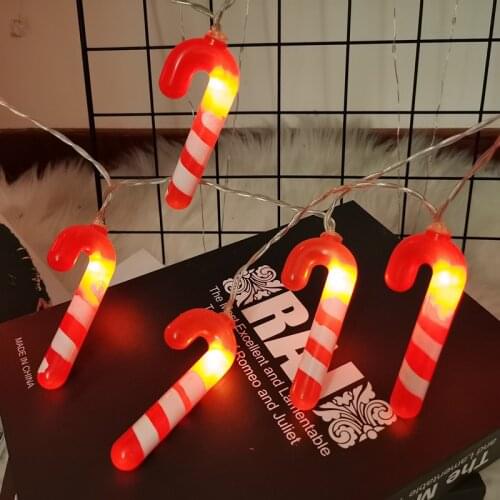 LED Christmas Crutches String Lights Doorway Christmas Tree Decoration Fairy Lights Xmas Party Festival Atmosphere Garland